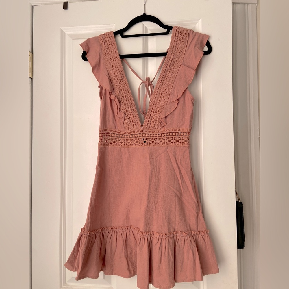 Zaful lace mini dress in rose